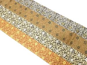 未使用品　縞に花唐草模様　全通袋帯